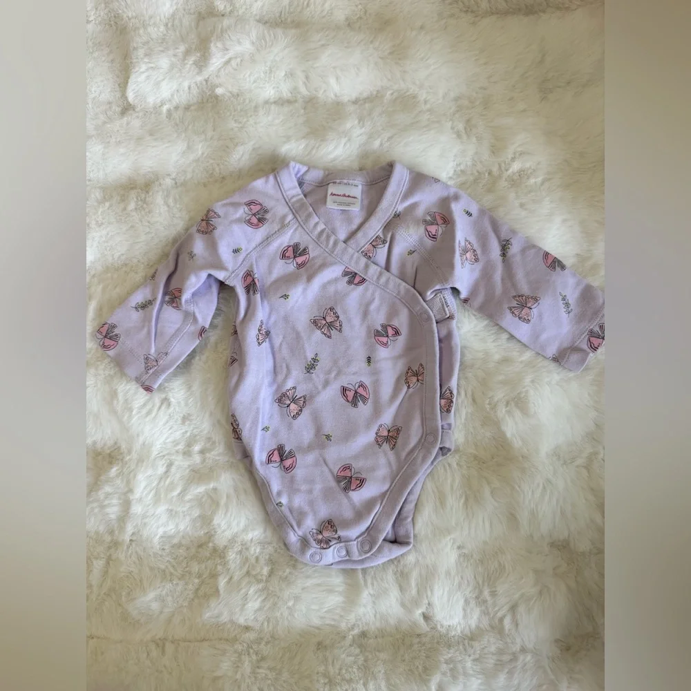 Hanna Andersson Butterfly Print Side-snap Bodysuit